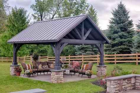 Stunning Garden Pavilions For You | Shade Your Garden Today Octagon Gazebo, Wood Pavilion, Garage Build, Wooden Pavilion, Outdoor Pavilion, Garden Pavilion, Outdoor Designs, Backyard Gazebo, Backyard Pavilion