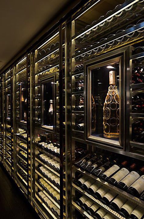 The Wine Cellar: Who says a woman can't handle her liquor?  DREAM HOUSE DREAM CELLAR Casa Hobbit, Home Wine Cellars, Wine Cellar Design, Cellar Design, Bad Inspiration, Wine Wall, Wine Display, Modern Restaurant, Wine Store