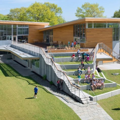 Education Building Architecture, Rural School Architecture, Outdoor Education Space, Innovative School Design, Daycare Interior Design, Classroom Architecture, Sustainable Schools, Sustainable Building Design, School Building Design