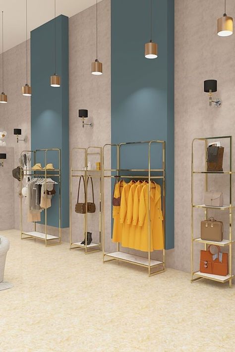 Foto - Google Fotos Clothing Shop Interior Design, Clothing Shop Interiors, Clothing Boutique Interior, Clothing Display Rack, Luxury Retail Store, Small Office Design Interior, Shoe Store Design, Clothing Display, Led Clothing