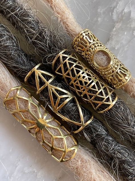 Dreadlock Accessories Black Women, Dreads Accessories, Loc Accessories, Shiney Things, Dread Lock, Hair Cuff, Braided Dreadlocks, Dread Accessories, Beard Beads