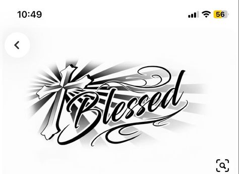 Blessed Tattoo Stencil, Blessed Tattoo Ideas, Chest Tattoo Writing, Blessed Tattoo, Meaningful Word Tattoos, Blessed Tattoos, Arm Tattoos For Guys Forearm, Memorial Tattoo Ideas, Hand Tattoo Designs