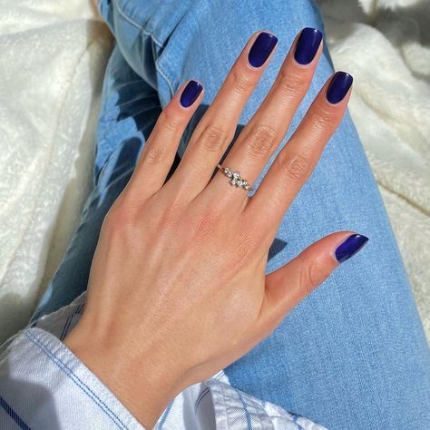 Opi Award For Best Nails Goes To, Award For Best Nails Goes To Opi, Opi Dark Blue Nail Polish, Blue Dark Nails, Marine Blue Nails, Dark Blue Square Nails, Square Blue Nails, Dark Navy Blue Nails, Aesthetic Nails Design