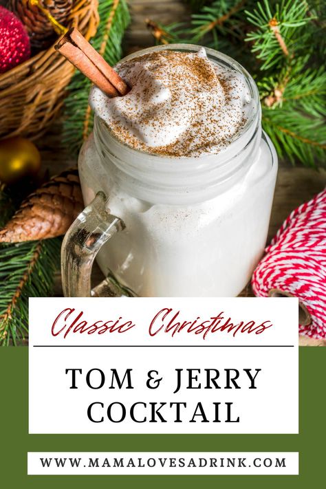 Tom And Jerry Recipe Hot Toddy, Tom And Jerry Holiday Cocktail, Tom And Jerrys Recipe, Tipsy Snowman Drink, Christmas Vacation Cocktail, Tom And Jerry Drink Batter, Tom And Jerry Cocktail, Tom And Jerry Mix Recipes, Drunken Snowman Cocktail