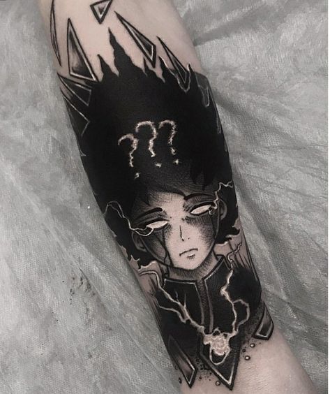 Mob Tattoo, Anime Tattoo Ideas, Aesthetic Tattoo Ideas, Tattoo Anime, 100 Tattoo, Manga Tattoo, Anime Tattoo, Badass Tattoos, Tattoo Art Drawings