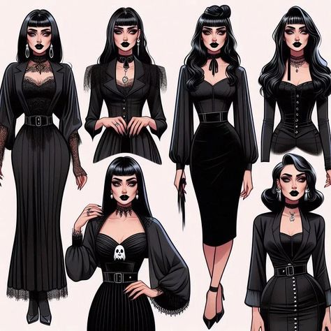 Morticia Addams wardrobe capsule Goth Diy, Easy Diy Clothes, Goth Subculture, Morticia Addams, Baby Bats, Wardrobe Capsule, Enjoy The Silence, Rock Chic, Halloween Inspiration