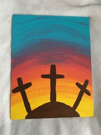 Easter canvas painting | Easter Painting Ideas For Toddlers, Easter Canvas Painting, Cross Canvas Paintings, Christian Canvas Paintings, Kids Canvas Painting, Diy Canvas Art Easy, Easter Canvas, Easter Paintings, Canvas Painting Ideas