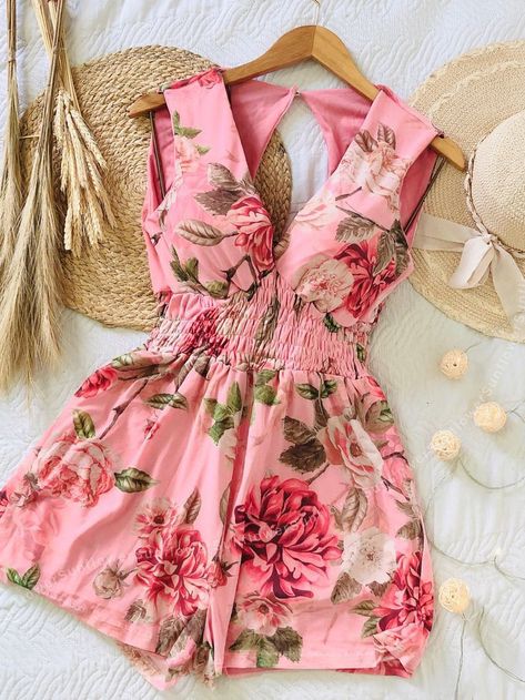 Summer Dresses Sundresses, Dresses Sundresses, Floral Playsuit, 2piece Outfits, Chic Dress Classy, Coat Trends, Fashion For Girls, Baby Clothes Patterns, Outfit Mujer