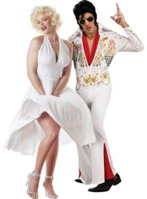 Marilyn Monroe & Deluxe Elvis Presley Couples Costumes Marilyn Monroe Costume, Elvis Costume, Party City Costumes, Best Couples Costumes, Fairy Halloween Costumes, Hot Costume, Hallowen Costume, Cute Couple Halloween Costumes, Matching Costumes