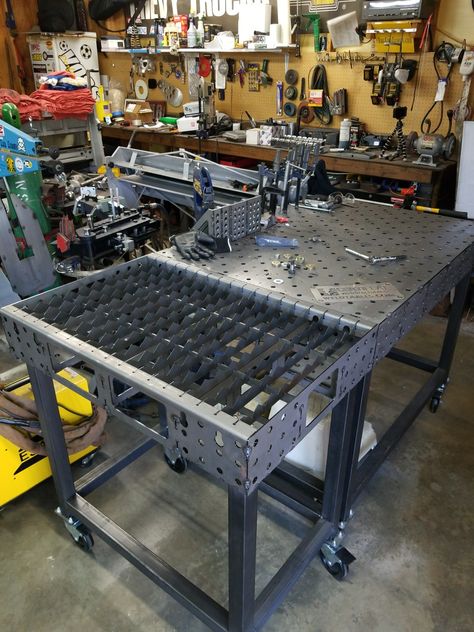 WeldTables.com welding table and plasma table. Shielded Metal Arc Welding, Key Crafts, Welding Tables, Welding Cart, Diy Welding, Welding Table, Welding Equipment, Metal Welding, Metal Art Welded