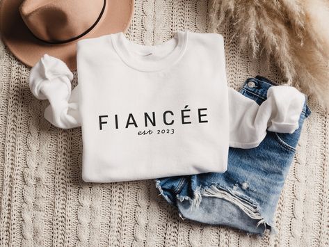 Custom Fiancée Sweatshirt Personalized Fiancée Shirt, Fiancée Sweatshirt, Engaged Sweatshirt, Fiance Crewneck, Gift for Fiance, I Said Yes - Etsy Canada Fiancee Shirt, Fiance Sweatshirt, Gift For Fiance, Wifey Sweatshirt, Mrs Sweatshirt, Sweatshirt Colors, Bride Sweatshirt, Bride Shirt, Shirt 2023