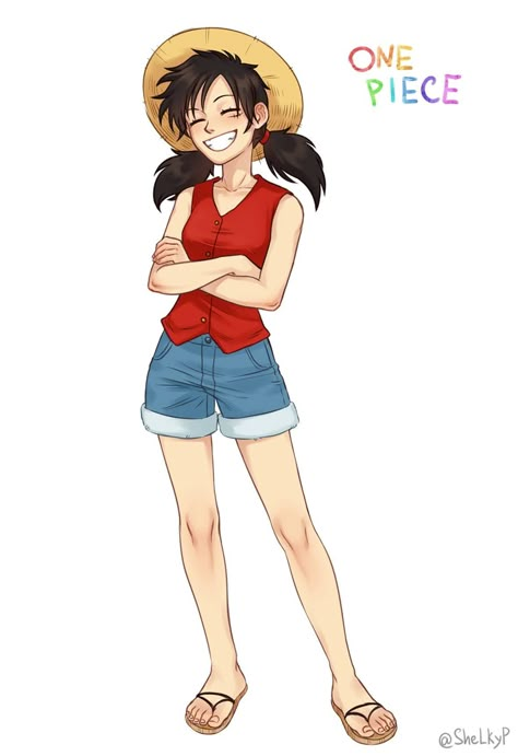 Luffy Genderbend Cosplay, Fem Luffy Cosplay, Luffy Female Cosplay, Luffy Cosplay Female, One Piece Cosplay Female, Easy Cosplay Costumes, Female Luffy, Genderbent Anime, Cosplay Luffy