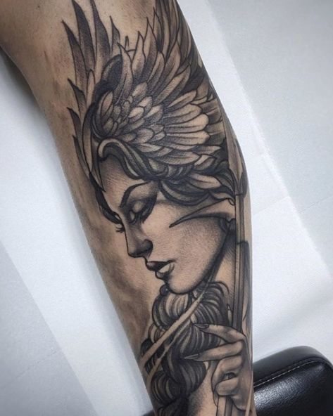 101 Amazing Warrior Tattoos Ideas That Will Blow Your Mind! | Outsons | Men's Fashion Tips And Style Guide For 2020 #tattooideas #mentattoo Valkyrie Tattoo Woman, Women Warrior Tattoo, Woman Warrior Tattoo, Warrior Tattoos For Women, Warrior Woman Tattoo, Tattoos Warrior, Artemis Tattoo, Athena Tattoo, Valkyrie Tattoo