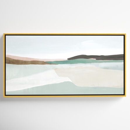 Joss & Main Sole of the Land I Floater Frame Painting | Wayfair Gold Canvas, Canvas Painting Landscape, Large Canvas Wall Art, Watercolor Landscape Paintings, Framed Abstract, Abstract Art Landscape, Abstract Landscape Painting, Frame Painting, Floater Frame