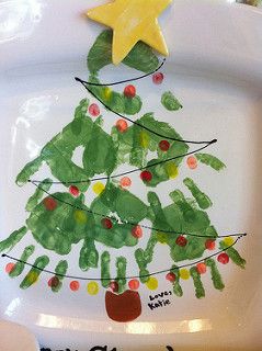 handprint christmas tree | by PicassoZ Mistletoes Footprint Craft, Baby Footprints Christmas, Baby Art Crafts, Baby Christmas Crafts, Handprint Christmas Tree, Baby Footprint Art, Handprint Christmas, Baby Art Projects, Toddler Arts And Crafts