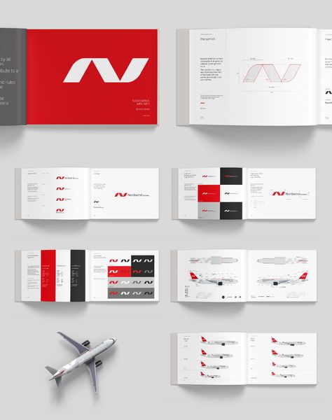 Nordwind Airlines Rebrand on Behance Brand Guidelines Book, Brand Guidelines Design, Identity Graphic Design, Airlines Branding, Corporate Logo Design, Manual Design, Identity Design Inspiration, Typographic Logo Design, Brand Manual