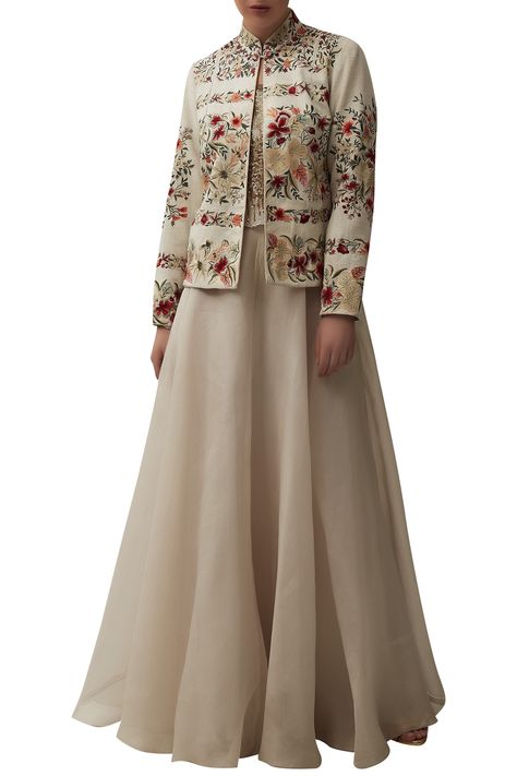 Skirt With Jacket Outfit Indian, Lehnga With Jackets, Short Jackets For Women Indian, Short Shrugs For Indian Dresses, Short Jacket Style Lehenga, Frocks With Jackets, Gown With Jacket Indian, Short Jacket Style Kurti, Short Jacket Outfit