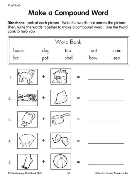 Compound Words Worksheets, Resource Teacher, Compound Words Activities, Teacher Created Materials, English Grammar Worksheets, English Worksheets For Kids, Phonics Kindergarten, Compound Words, Word Sorts