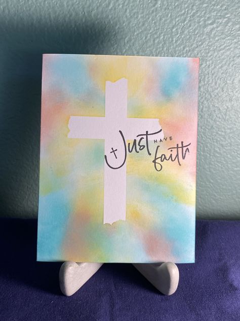 Painting Ideas Christian Easy, Christian Drawing Ideas Easy, Easy Christian Painting Ideas, Simple Christian Paintings On Canvas, Simple Christian Painting Ideas, Christian Paintings On Canvas, God Canvas Painting, Religious Watercolor Paintings, Asthetic Paintings For Teens