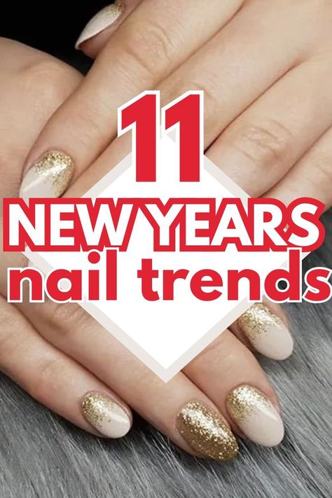 11 New Years nail trends you'll want to know about!! 2025 Nail Shape Trends, New Nail Trends 2025, Special Event Nails, New Year Nails Design 2025, New Years Nails 2025 Trends, Nail 2025 Trends, New Years 2025 Nails, Nails For New Years 2024, New Years Nails 2025