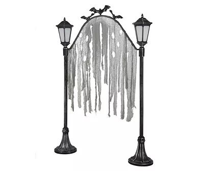 Halloween Decor for Your Porch or Yard | Big Lots Halloween Carport Decorations, Halloween Cemetery Entrance, Grave Yard Halloween Decorations, Halloween Archway Entrance, Graveyard Halloween Yard, Halloween Archway Diy, Outdoor Halloween Decor Front Yards, Halloween Graveyard Decorations, Halloween Archway