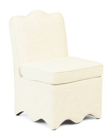 21x33 Scalloped Trim Dining Chair | TJ Maxx Ivory Chair, Light Chair, Lillian August, Black Chair, Blue Chair, Scalloped Trim, Furniture Deals, Wood Dust, Kitchen Chairs