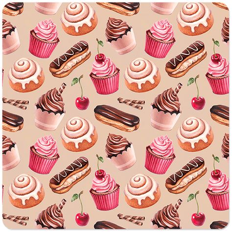 Cupcakes Wallpaper, Cake Background, Candy Theme Birthday Party, Cake Wallpaper, Cake Pattern, Food Vintage, Cartoon Food, 귀여운 음식 그림, Cake Illustration