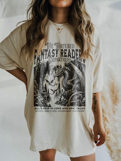 The Tortured Readers Department Shirt Fantasy Reader Shirt Booktok Merch Alls Fair in Love Shirt Book Lover Gift Born to Read Bookish Shirt - Etsy Australia Fem Grunge, Closed Closet, Booktok Merch, Outfit Ideas Shirt, Bookish Christmas, Shirt Outfit Ideas, Outfits Aesthetic Summer, Oversized T Shirt Dress, Shirt Design Ideas