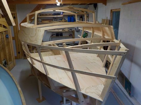 Wood Boat Building, Wood Boat Plans, Plywood Boat Plans, Wooden Boat Plans, Boat Projects, Plywood Panels, Wood Boats, How To Make Drawing, Concept Ships