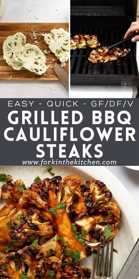 Purple Cauliflower Recipe, Grilled Cauliflower Steaks, Vegetarian Grilling Recipes, Cauliflower Steaks Recipes, Bbq Cauliflower, Vegan Bbq Recipes, Vegetarian Grilling, Grilled Cauliflower, Vegetarian Bbq