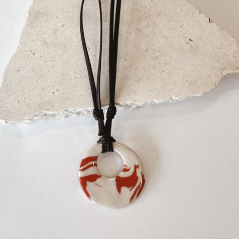 New - Ceramic Necklaces / Adjustable #handmade Clay Gifts Diy, Ceramics Necklace, Ceramic Necklaces, Ceramic Accessories, Ceramic Charms, Ceramics Jewelry, Necklace Ceramic, Handmade Ceramic Jewelry, Pottery Jewelry