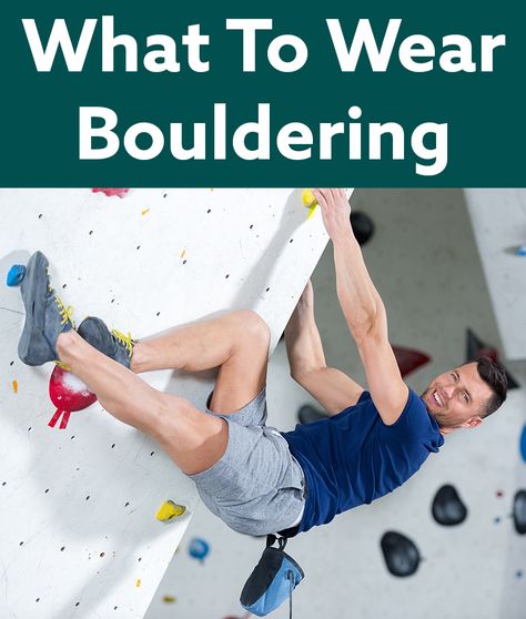 Whether you are bouldering for the first time on a date or you want to fit in with your friends when they bring you to the climbing gym, you may be wondering what to wear. In general, as long as you can make full movements in all of your limbs without restrictions from your clothes, you will be just fine, but if you want more specific recommendations, keep reading. Bouldering Outfit, Bouldering Shoes, Climbing Shirts, Climber Problems, Keep Climbing Shirt, Climbing Shirt, Climbing Outfits, Climbing Bag, Climbing Memes Funny