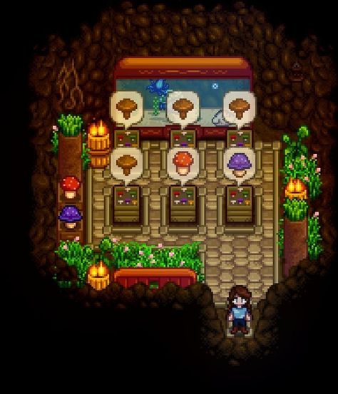 Stardew Valley Greenhouse, Mushroom Cave, Stardew Farms, Pac E Mike, Stardew Valley Layout, Stardew Valley Tips, Stardew Valley Farms, Valley Game, Stardew Valley Fanart