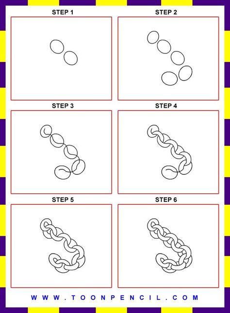 Chain Drawing Easy, How To Draw Chains, Sketch Jewelry, Zentangle Gems, Draw For Kids, How Draw, Gem Drawing, Zentangle Tutorial, Draw Easy