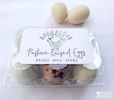 Mini Egg Carton Topper - Silver Homestead Egg Carton Stickers, Egg Carton Design, Egg Carton Labels Printable Free, Silver Homestead, Egg Carton Labels, Labels Printables, Egg Packaging, Printable Sticker Paper, Carton Design