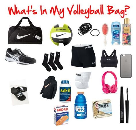 Volleyball Essentials, Collage Building, Humor Writing, Volleyball Conditioning, Volleyball Tryouts, Volleyball Bag, Bag Contents, Volleyball Memes, Watercolor Collage