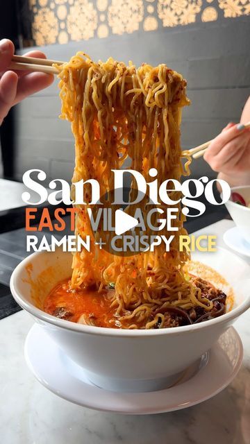 San Diego Foodies on Instagram: "San Diego’s East Village Ramen Spot Excels with Chewy Noodles + Crispy Rice! 🍜🍶🔥
📍 @tajimaramen | East Village 

One of the most consistent ramen spots in San Diego has to be the famed @tajimaramen. With 6 locations around San Diego, they are still one of our go to’s and their East Village location is a gem! With loads of outdoor seating, and a newly expanded dining room there is plenty of room to cozy up to a big bowl of chewy spicy noodles! 🍜

We stopped by and ordered some of our usual favorites and some new ones! The Spicy Tuna Crispy Rice is a new one, a classic appetizer, this always hits the spot. With crunchy rice, spicy tuna, smooth avocado and delicious sauces and toppings it’s a tasty bite! The Spicy Tuna hand roll was also a delicious new i Tuna Hand Roll, Spicy Tuna Crispy Rice, Tuna Crispy Rice, Chewy Noodles, Crunchy Rice, Delicious Sauces, Classic Appetizers, Crispy Rice, Spicy Noodles