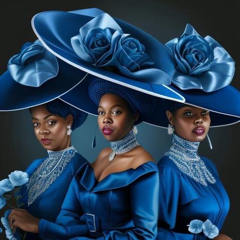 Zeta Phi Beta Founders, Big Hat Brunch, Greek Images, Zeta Amicae, Finer Womanhood, Sorority Art, Stylish Womens Hats, Church Suits And Hats, Black Royalty