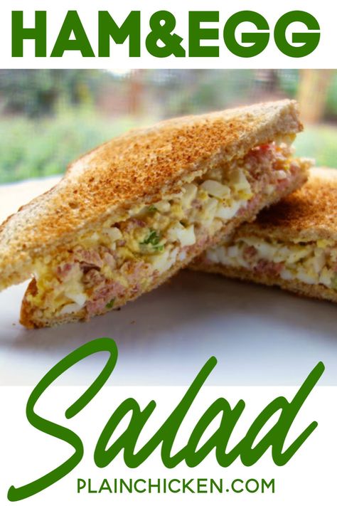 Ham And Egg Salad, Plain Chicken Recipes, Ham Salad Recipes, Deviled Egg Salad, Egg Salad Sandwich Recipe, Salad Sandwich Recipe, Chicken Salad Sandwich Recipe, Hard Boiled Egg Recipes, Easy Egg Salad