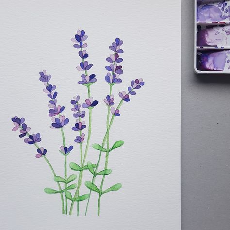 Simple Lavender Painting, Simple Canvas Paintings Flowers, Purple Flower Painting Easy, Painting Ideas Easy Simple Aesthetic Flowers, Easy Lavender Painting, Simple Flower Drawing, Lavender Paint, Markers Drawing Ideas, Wall Drawings