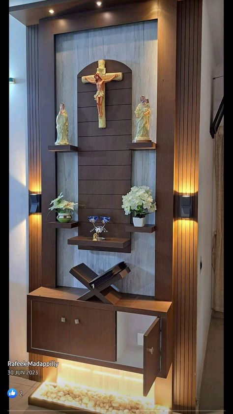 Christian Home Altar Ideas, Prayer Unit Design Christian, Altar Design Home Catholic, Praying Corner, Christian Altar, House Altar, Home Altar Ideas, Christian Room Decor, Alter Design