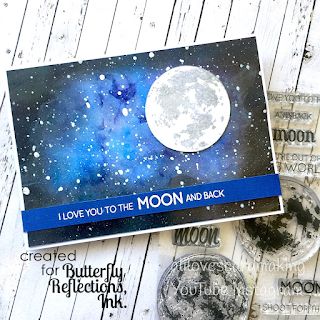 Moon Butterfly, Hand Lettering Cards, Make Your Own Card, Masculine Birthday Cards, Stampin Up Christmas Cards, To The Moon And Back, Space Theme, Card Making Inspiration, Distress Ink