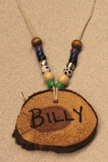 Camp Necklace, Den Doodle, Camp Jewelry, Wood Cookie, Program Director, Camp Crafts, Tree Slice, Summer Camp Crafts, Scout Activities