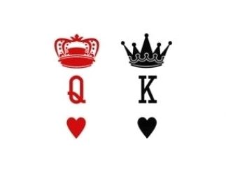 Tattoos His And Hers, King Of Hearts Tattoo, Chess Tattoo, Queen Of Hearts Tattoo, Father Daughter Tattoos, Hearts Tattoo, Heart Temporary Tattoos, Relationship Tattoos, Virgo Tattoo