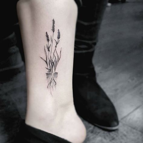 Eve Tattoo, Partner Tattoos, Roots Tattoo, Ray Tattoo, Flower Lavender, Lavender Tattoo, Chinese Tattoo, Plant Tattoo, Minimalist Tattoos