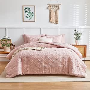 Blush Bedding, Twin Comforter Sets, Shabby Chic Boho, Tufted Bed, Twin Comforter, Bed In A Bag, Chic Pattern, Queen Comforter Sets, Queen Comforter