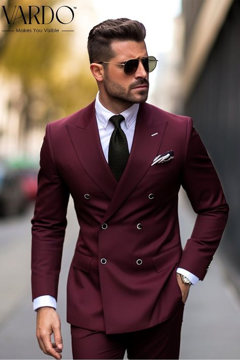 >>ORIGINAL ARTWORK AND CONTENT, PLEASE DO NOT COPY<< Men Suits, Suits For Man, Elegant Men's Burgundy Double Breasted Suit - Classic Elegance and Modern Comfort, Formal Wear, Formal Attire, Formal piece Wedding Suit, Double Breasted, Formal Fashion Slim Fit Suit. Elevate your style with our sophisticated Burgundy Double Breasted Suit for men. This timeless ensemble combines classic design and modern tailoring for a refined and distinguished look. Crafted with meticulous attention to detail, this suit is perfect for weddings, formal events, or any special occasion. 👔 Must-Have Suit Features: ✅ Double-breasted design for a bold and elegant appearance. ✅ Premium quality fabric for comfort and durability. ✅ Impeccable craftsmanship for a perfect fit. ✅ Stylish peak lapels for a touch of luxur Wine Colour 3 Piece Suit For Men, Dark Burgundy Suit Men, Man Suits Style Modern, Suit Combinations Men, Suite For Men, Burgundy Suit Men, Double Breasted Suit Men, Maroon Suit, Modern Tailoring