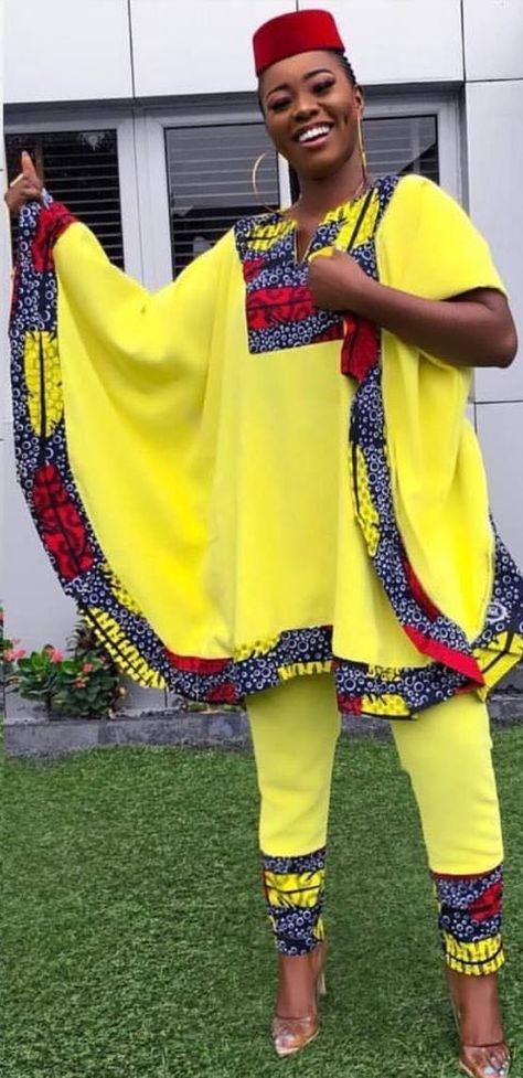 Female agbada style, ankara Latest Nigerian Ankara Styles, Female Agbada Styles, Style Collab, Ankara Styles For Ladies, Nigerian Dress Styles, Latest African Styles, Agbada Design, Unique Ankara Styles, Nigerian Fashion Ankara