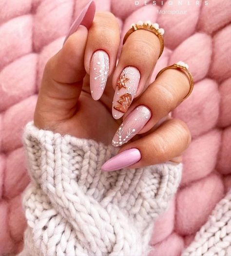 Cute Pink Nail Designs, Cute Pink Nails, Sunflower Nails, Pink Ombre Nails, Gold Glitter Nails, Hot Pink Nails, Green Nail Designs, Nude Nail Designs, Pink Winter