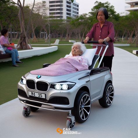 BMW Stroller Bed: Innovative Mobility Solution for Seniors | CarDesigns.net Toast Board, Niall Horan Funny, Walker For Seniors, Folding Electric Wheelchair, Beautiful Antiques, Ergonomic Seating, Baby Buggy, Aging Population, Large Storage Baskets